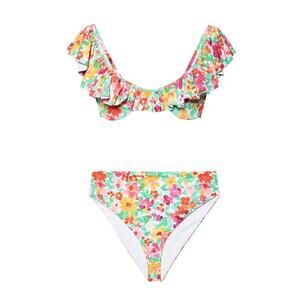 Caroline Constas Anastasia Ruffle Bikini Top Viki High Waisted Floral